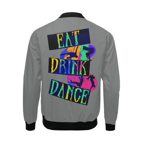 Break Dancing Colorful / Silver All Over Print Bomber Jacket for Men/Large Size (Model H19)