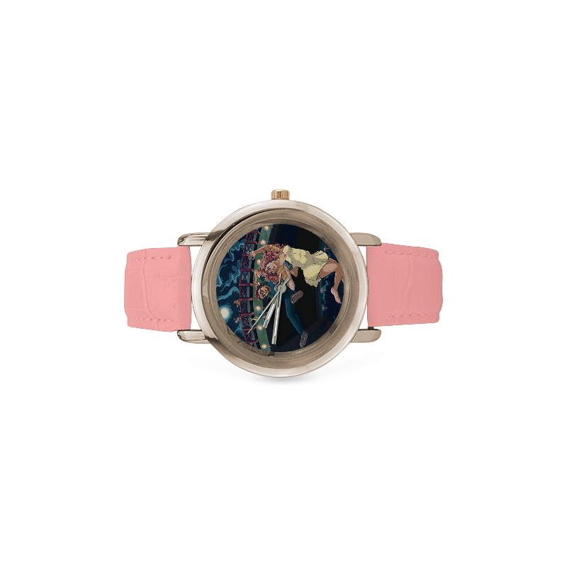 The Bridge Scene from On The List Pink Girl's Watch Women's Rose Gold Leather Strap Watch(Model 201)