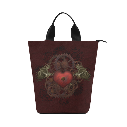 Fantastic Steampunk Heart Love Nylon Lunch Tote Bag (Model 1670)