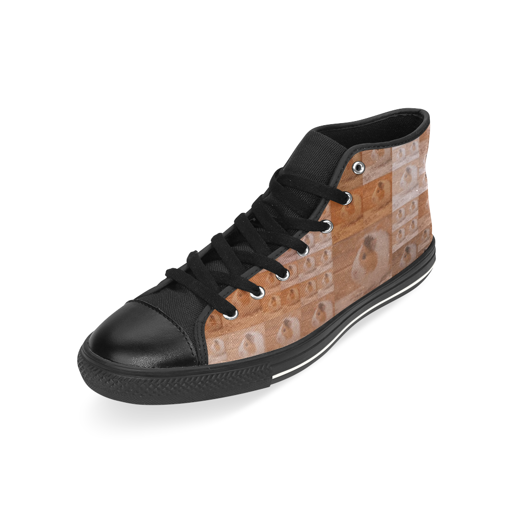 Guinea Pig Pixel Fun by JamColors High Top Canvas Shoes for Kid (Model 017)