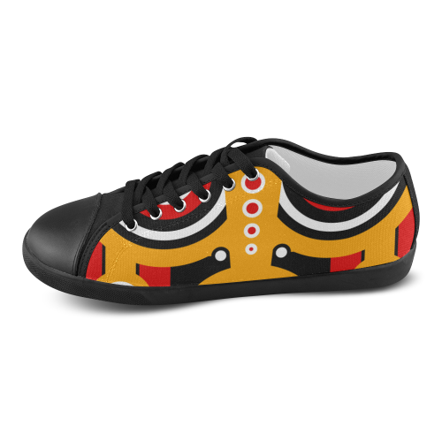 Red Yellow Tiki Tribal Canvas Shoes for Women/Large Size (Model 016)