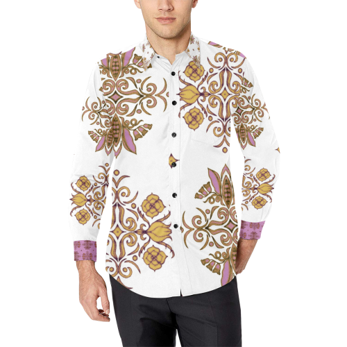 Bodaciously Spicy Wall Flower Print by Aleta Men's All Over Print Casual Dress Shirt (Model T61)