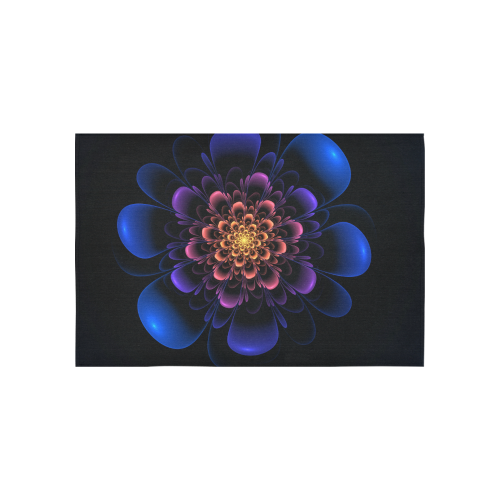 Fractal Bloom Cotton Linen Wall Tapestry 60"x 40"