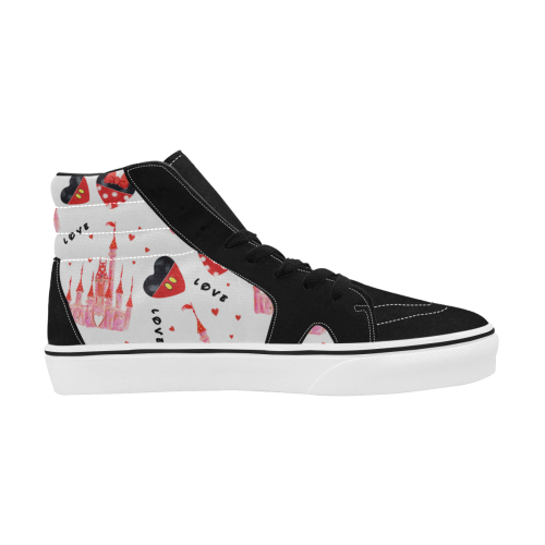 mickeylove5hightopvan Women's High Top Skateboarding Shoes (Model E001-1)