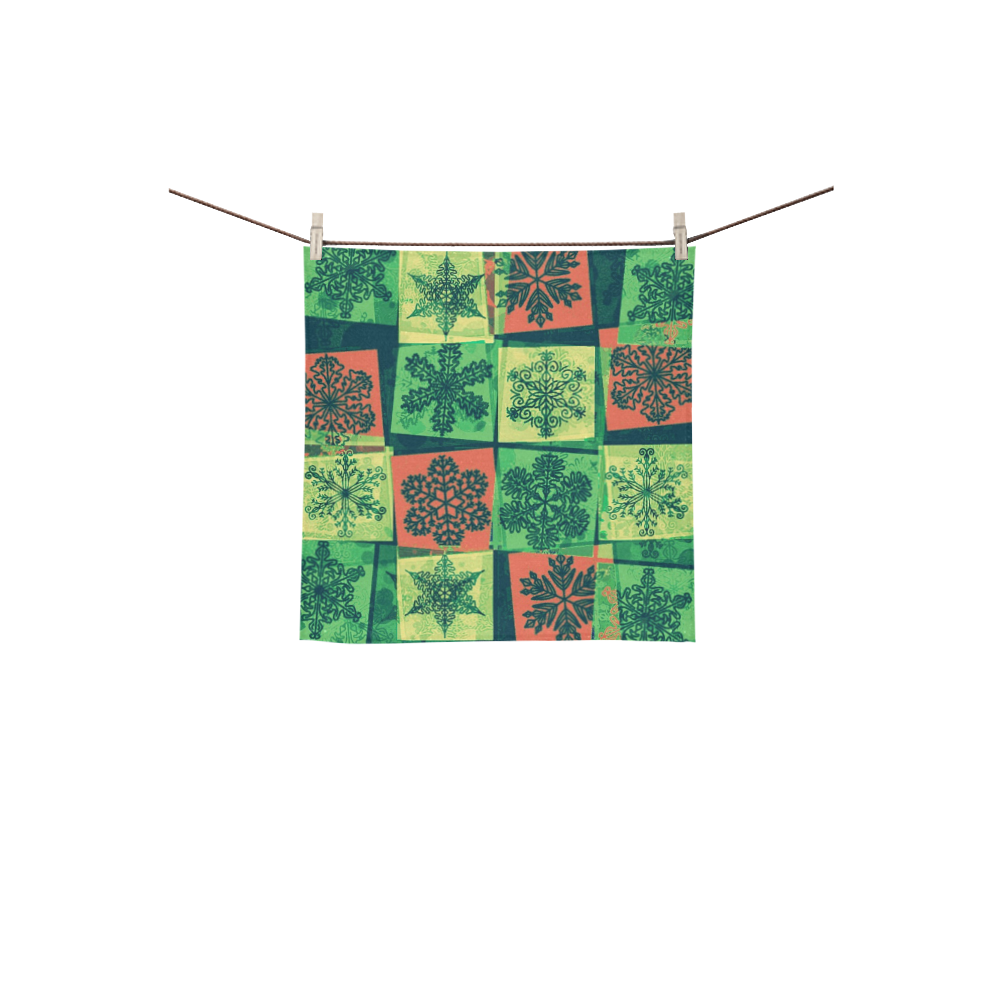 abstract snowflake squares Square Towel 13“x13”