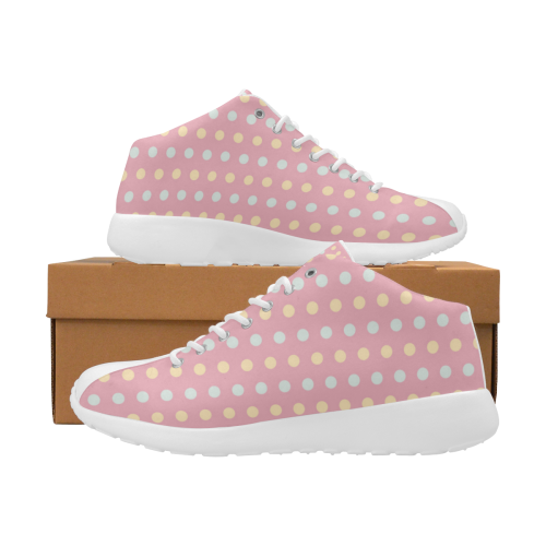 Colorful Dots On Pink Women's Basketball Training Shoes (Model 47502)