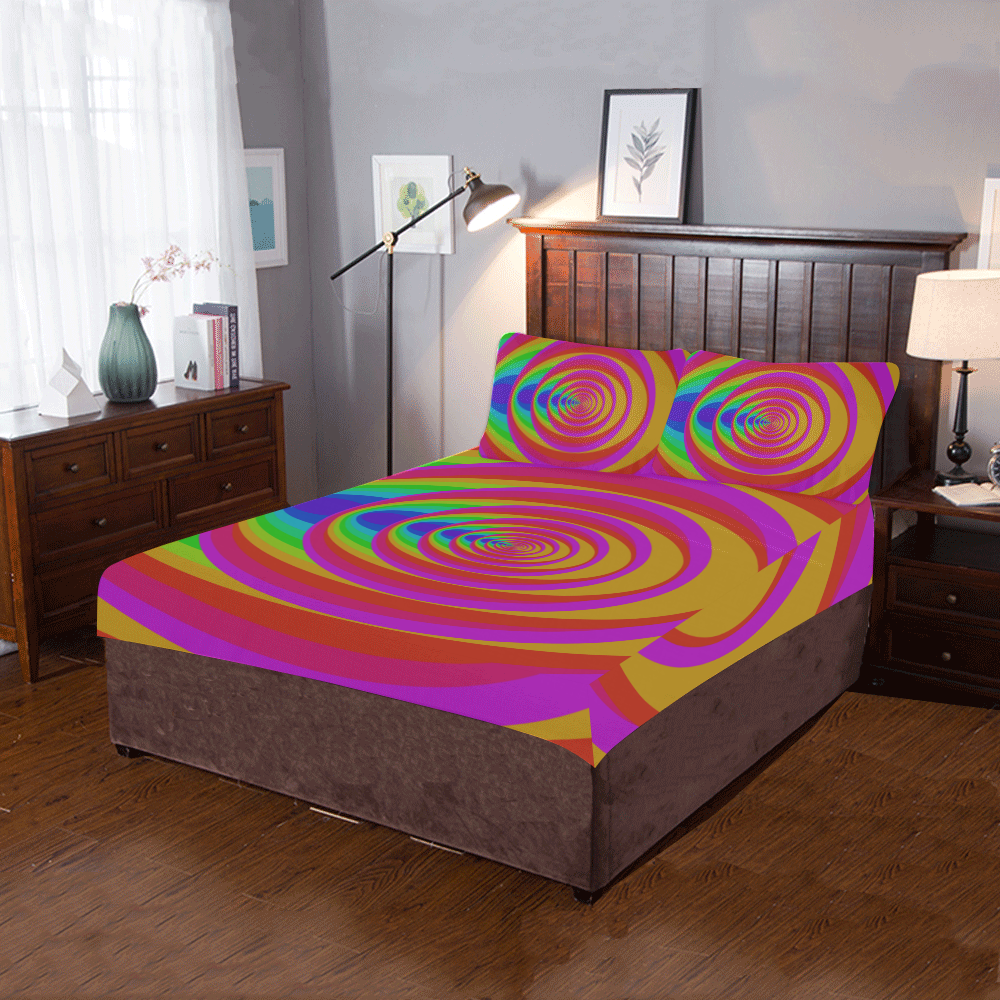 Oval rainbow 3-Piece Bedding Set