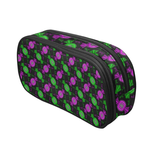 Yummy Candy Pattern - Green And Purple Pencil Pouch/Large (Model 1680)