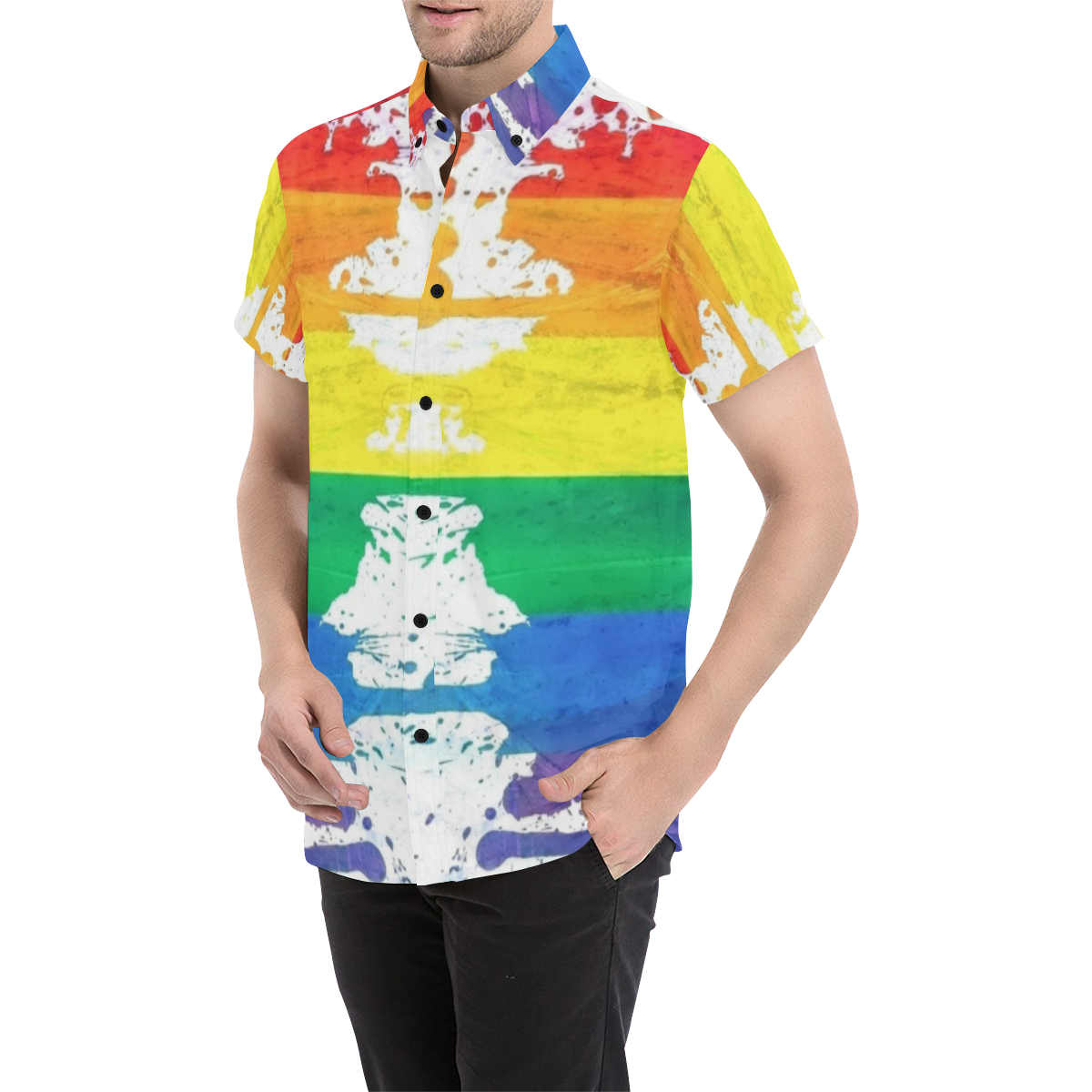 Love is Love by Nico Bielow Men's All Over Print Short Sleeve Shirt (Model T53)