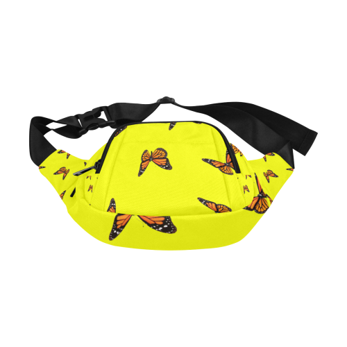 butterfly-frabic-design-yellow bag Fanny Pack/Small (Model 1677)