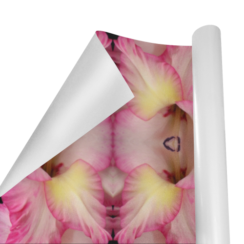 Flowers: Pink and Yellow Gladiolus Gift Wrapping Paper 58"x 23" (1 Roll)