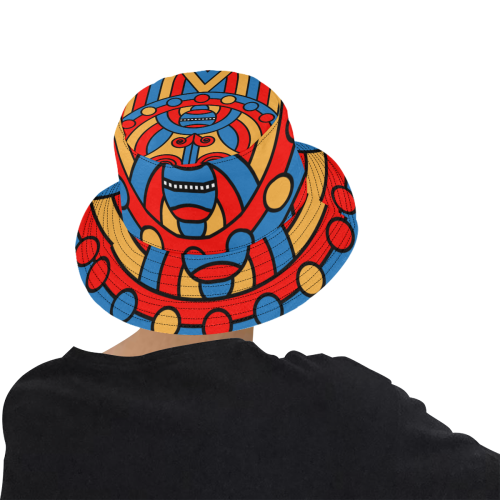 Aztec Maasai Lion Tribal All Over Print Bucket Hat for Men
