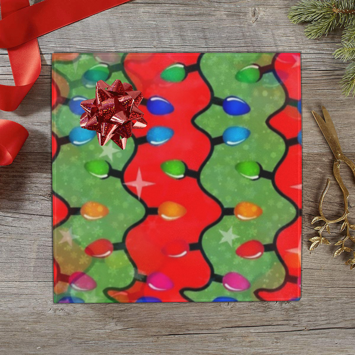Christmas Lights 2 by Nico Bielow Gift Wrapping Paper 58"x 23" (3 Rolls)