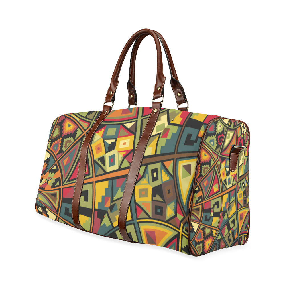 African background pattern Waterproof Travel Bag/Large (Model 1639)