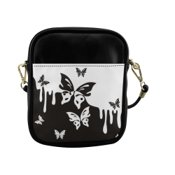 Animals Nature - Splashes Tattoos with Butterflies Sling Bag (Model 1627)