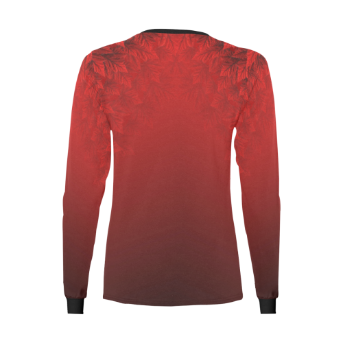Canada Maple Leaf Long Sleeve Shirts Women's All Over Print Long Sleeve T-shirt (Model T51)