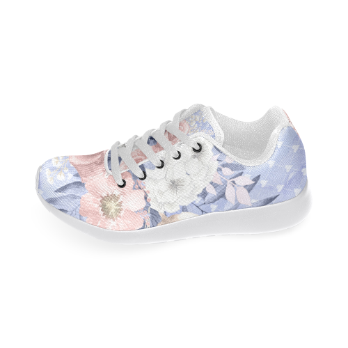 Navy Floral, Pink Flower Women’s Running Shoes (Model 020)