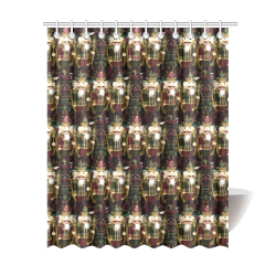 Golden Christmas Nutcrackers Shower Curtain 69"x84"