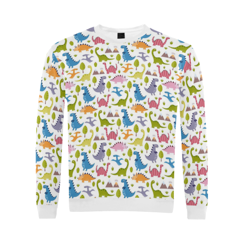 Dinosaur Pattern All Over Print Crewneck Sweatshirt for Men/Large (Model H18)