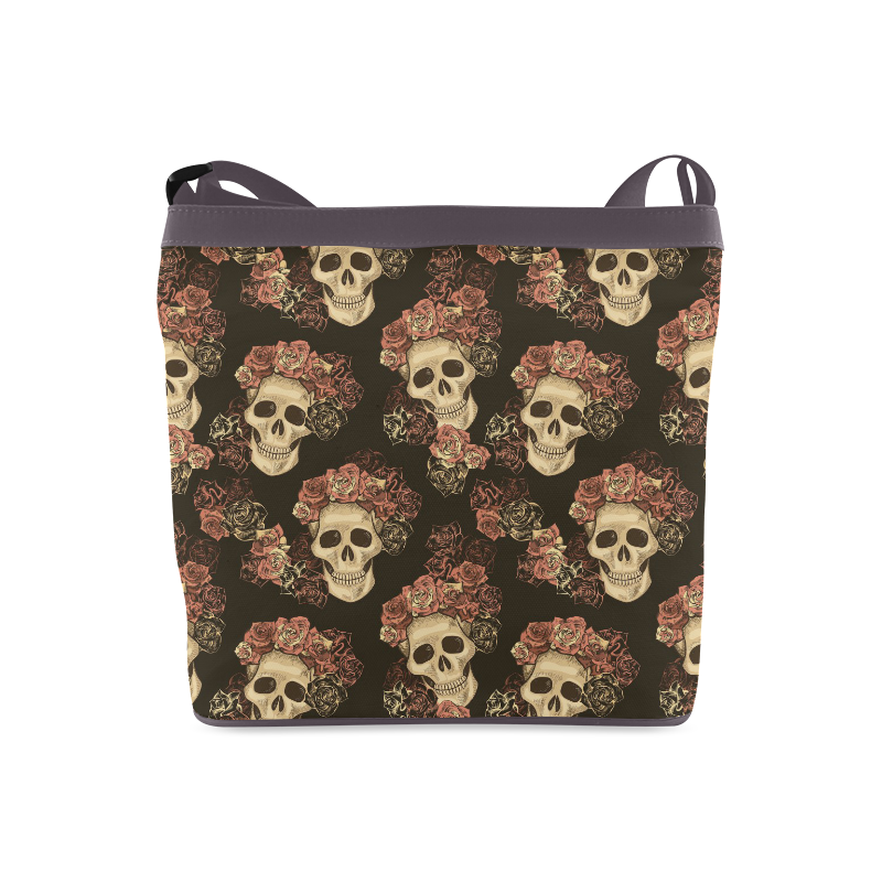 Skull and Rose Pattern Crossbody Bags (Model 1613)