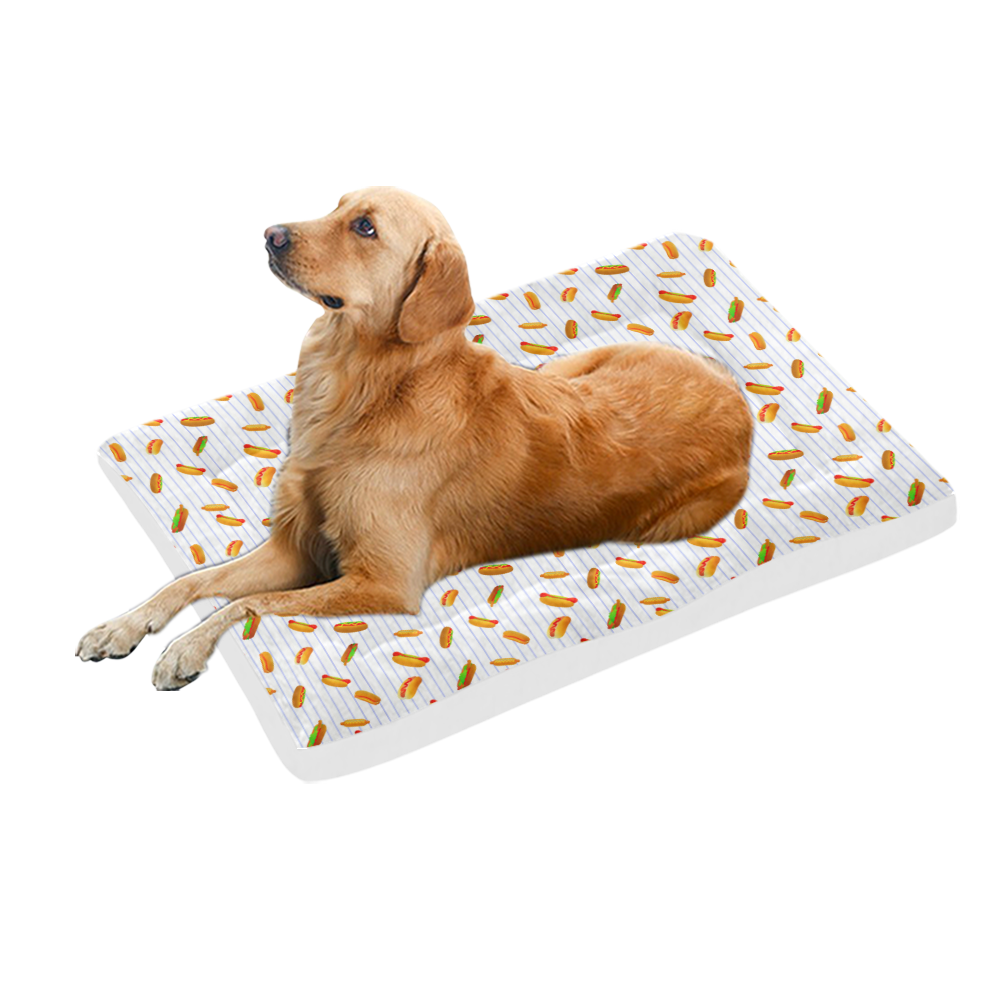 Hot Dog Pattern with Pinstripes Pet Bed 54"x37"