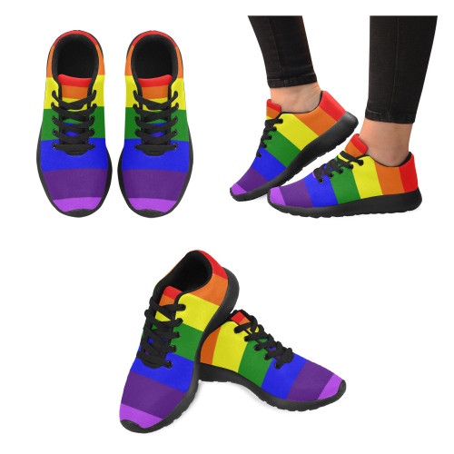 Rainbow Flag (Gay Pride - LGBTQIA+) Kid's Running Shoes (Model 020)