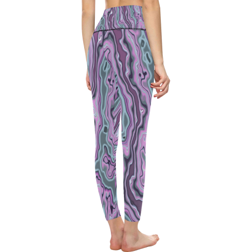 Purple marble Women's All Over Print High-Waisted Leggings (Model L36)