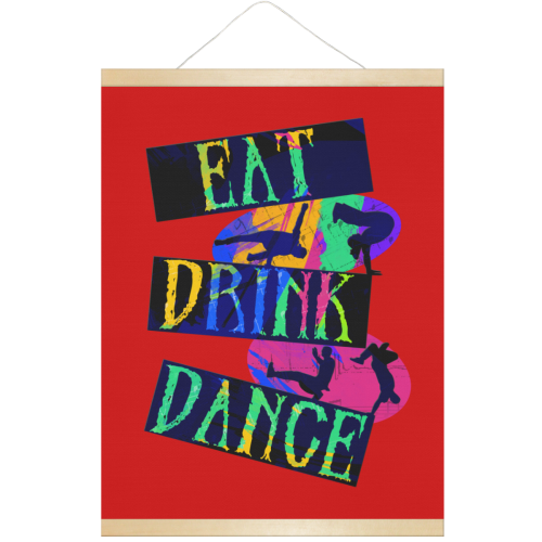Break Dancing Colorful / Red Hanging Poster 18"x24"