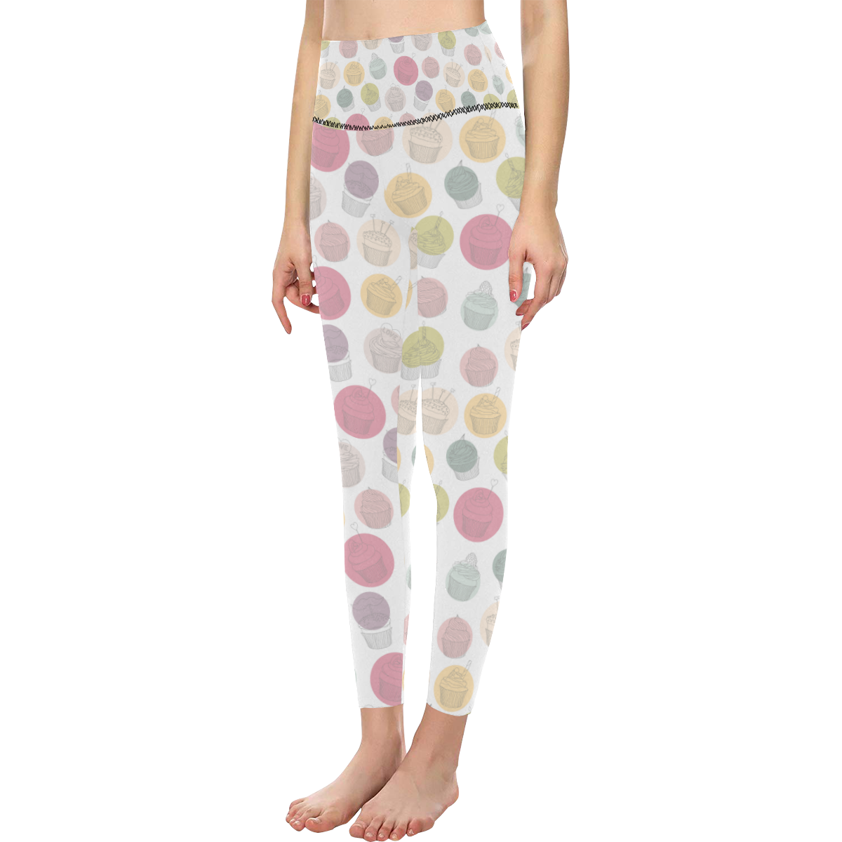 Colorful Cupcakes Women's All Over Print High-Waisted Leggings (Model L36)