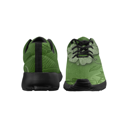 Wonderful green floral design Men's Athletic Shoes (Model 0200)
