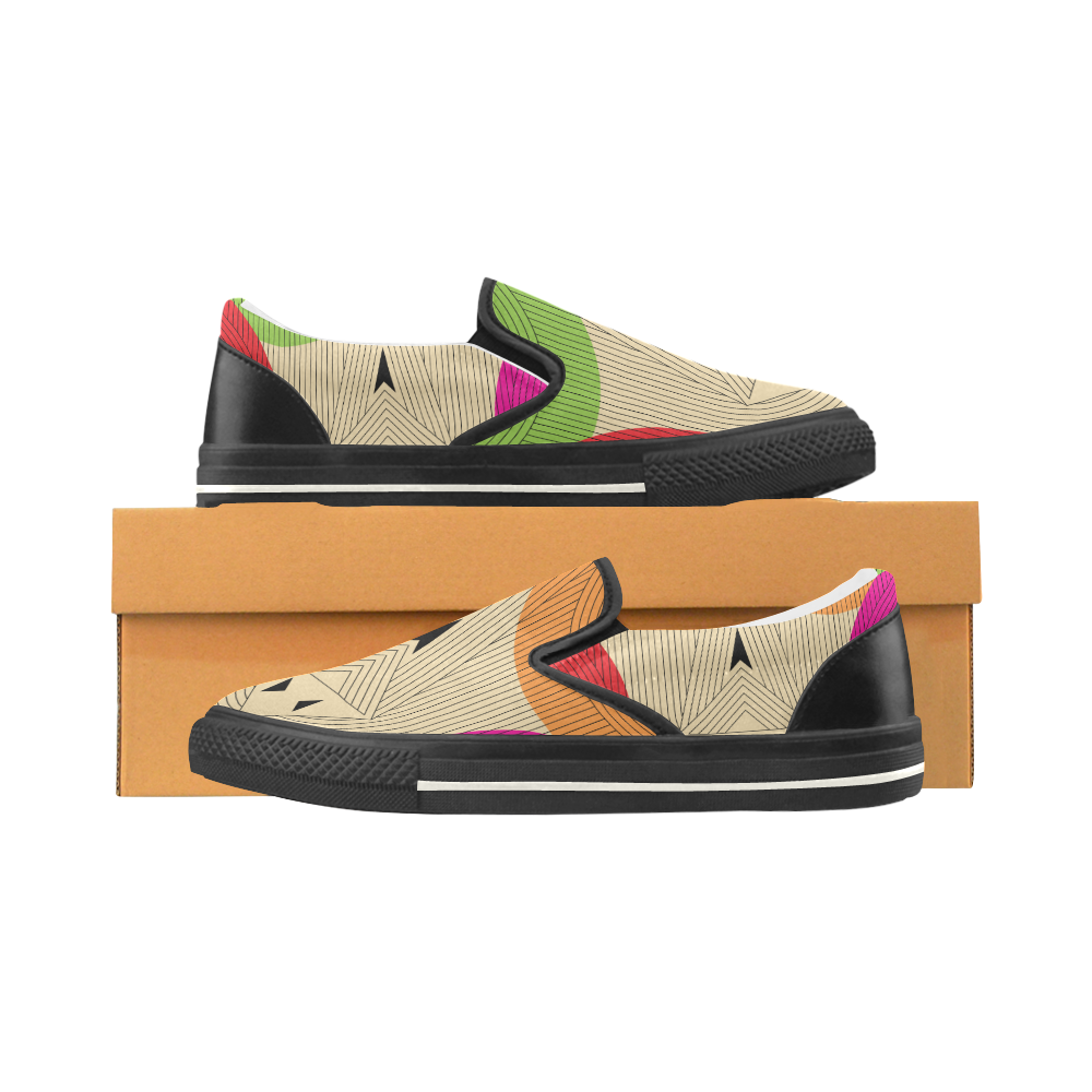 Aztec Ancient Tribal Slip-on Canvas Shoes for Kid (Model 019)