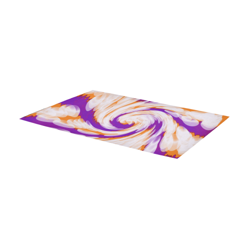 Purple Orange Tie Dye Swirl Abstract Area Rug 7'x3'3''