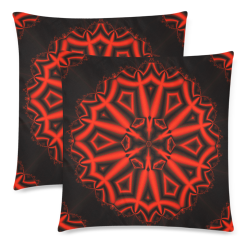 Red n black Mandala Custom Zippered Pillow Cases 18"x 18" (Twin Sides) (Set of 2)