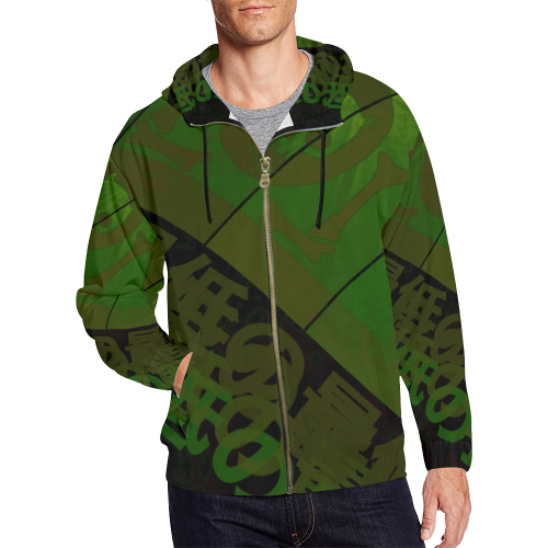 The Lowest of Low Japanese Banner All Over Print Full Zip Hoodie for Men (Model H14)