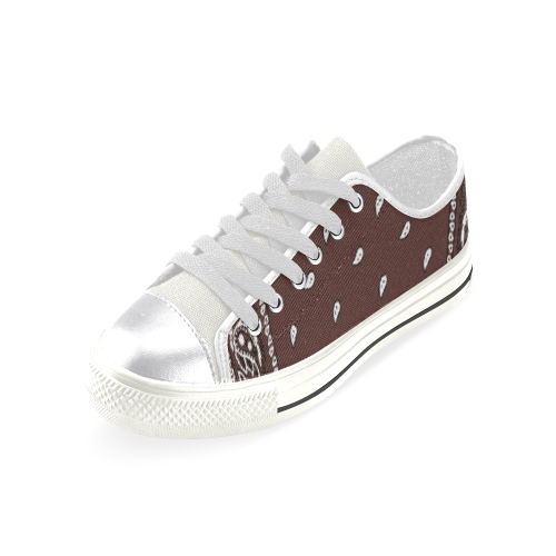 Brown Bandana Women's Classic Canvas Shoes (Model 018)