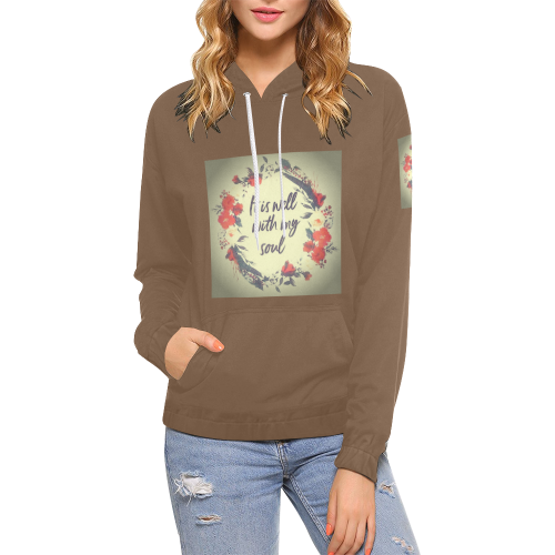 99 Flower All Over Print Hoodie for Women (USA Size) (Model H13)