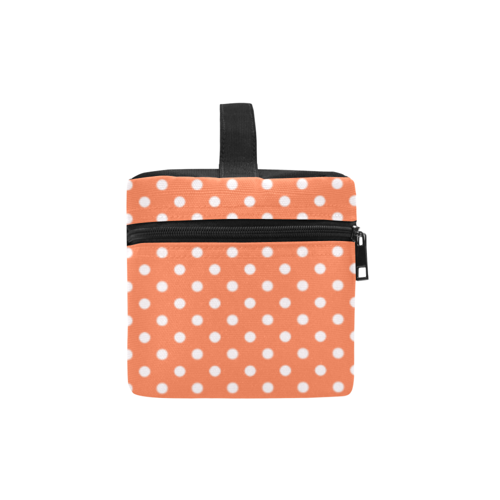 Appricot polka dots Cosmetic Bag/Large (Model 1658)