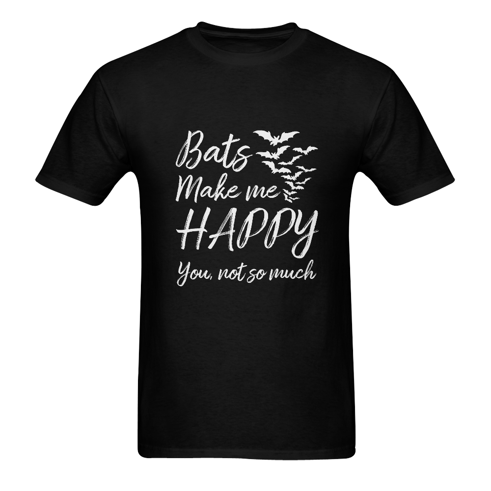 White bats make me happy Men's T-Shirt in USA Size (Two Sides Printing)