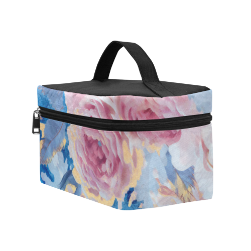 Heart and Flowers - Pink and Blue Lunch Bag/Large (Model 1658)