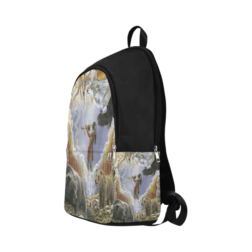 One With Nature Peace Pipe Fabric Backpack for Adult (Model 1659)