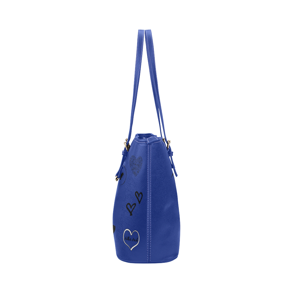 FF 'Walking Memorial' Blue Leather Tote Bag/Large (Model 1651)