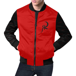 RED QUEEN SYMBOL RED LOGO BLACK SLEEVES ALL OVER RED All Over Print Bomber Jacket for Men (Model H19)