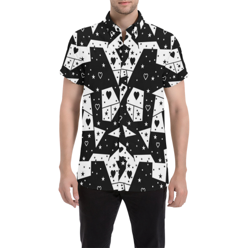 Black and White Pop by Nico Bielow Men's All Over Print Short Sleeve Shirt (Model T53)
