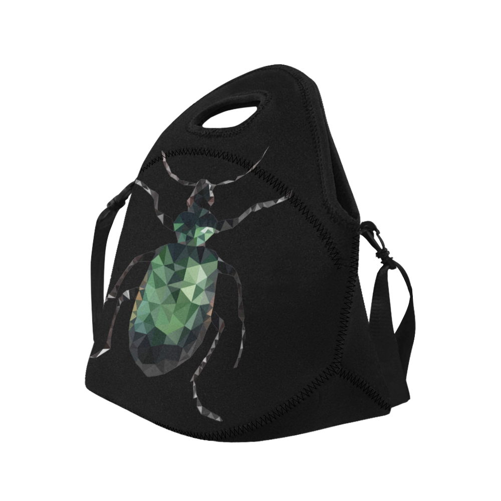 Low poly geometric green bug Neoprene Lunch Bag/Large (Model 1669)
