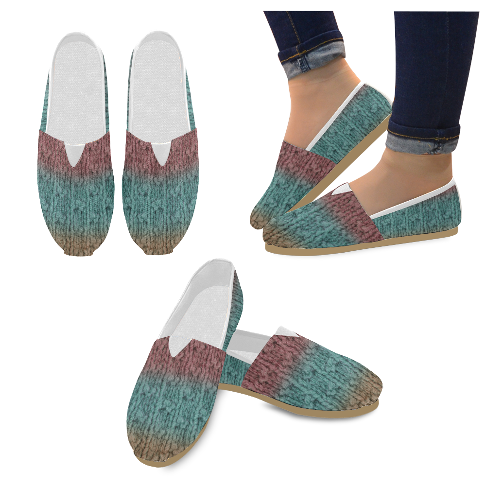 Knitted Wool ombre 1 Unisex Casual Shoes (Model 004)