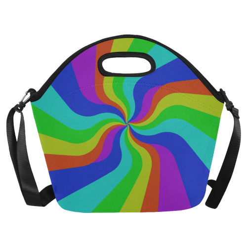 Rainbow storm Neoprene Lunch Bag/Large (Model 1669)