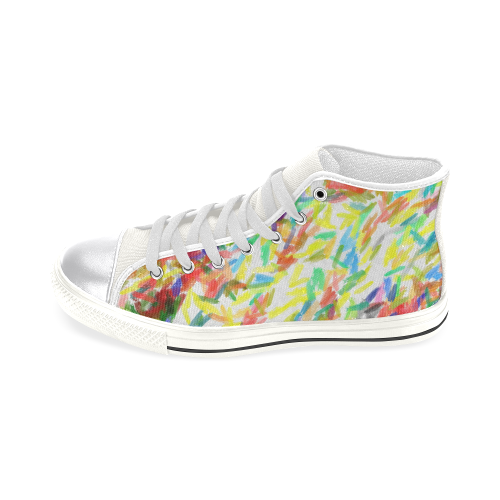 Colorful brush strokes Women's Classic High Top Canvas Shoes (Model 017)