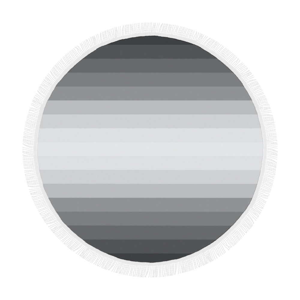 Grey, black, white multicolored stripes Circular Beach Shawl 59"x 59"
