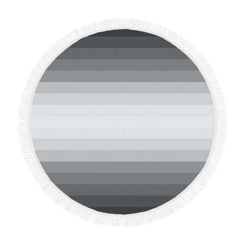 Grey, black, white multicolored stripes Circular Beach Shawl 59"x 59"