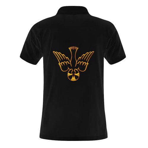 Christian Symbols Golden Holy Spirit Men's Polo Shirt (Model T24)
